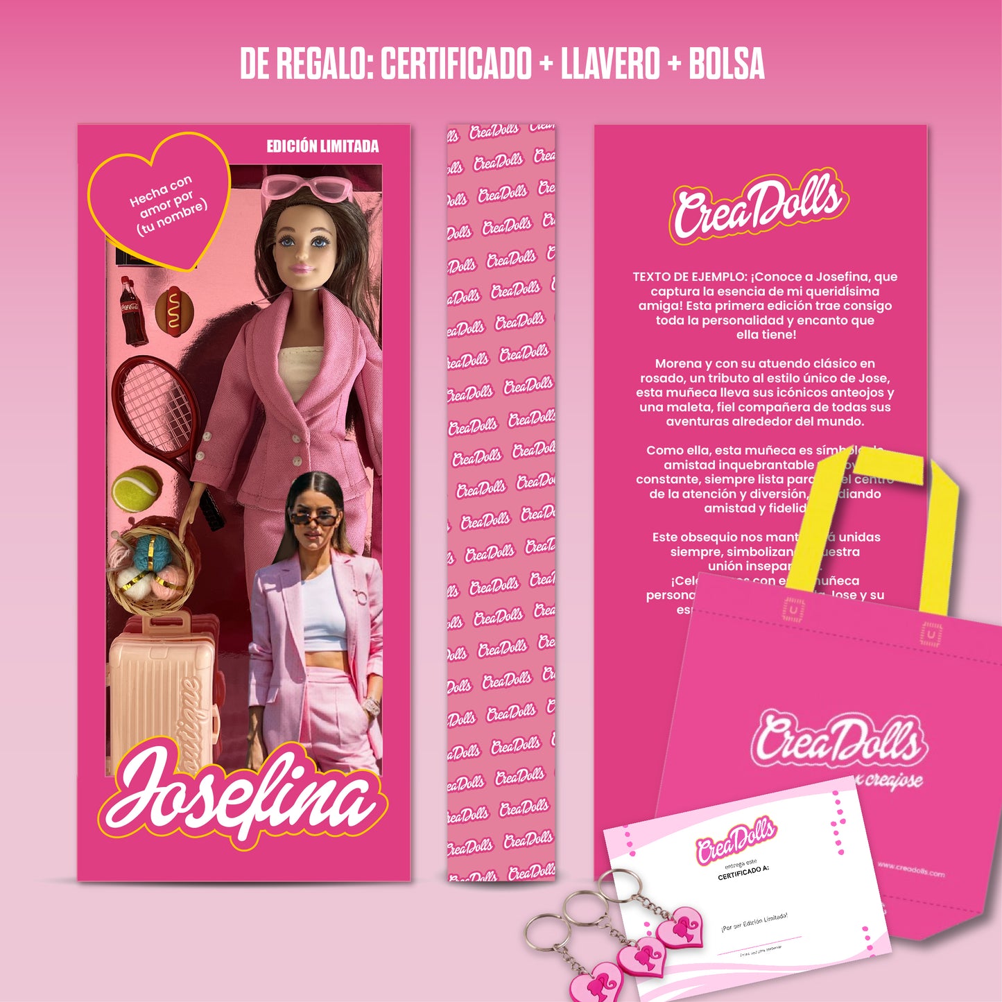 Creadolls Julio + Certificado + Llavero + Bolsa