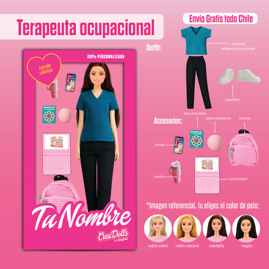 Terapeuta Ocupacional Uniforme petroleo-negro